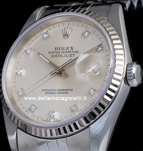 Rolex Datejust 36 Argento Jubilee 16234 Silver Lining 